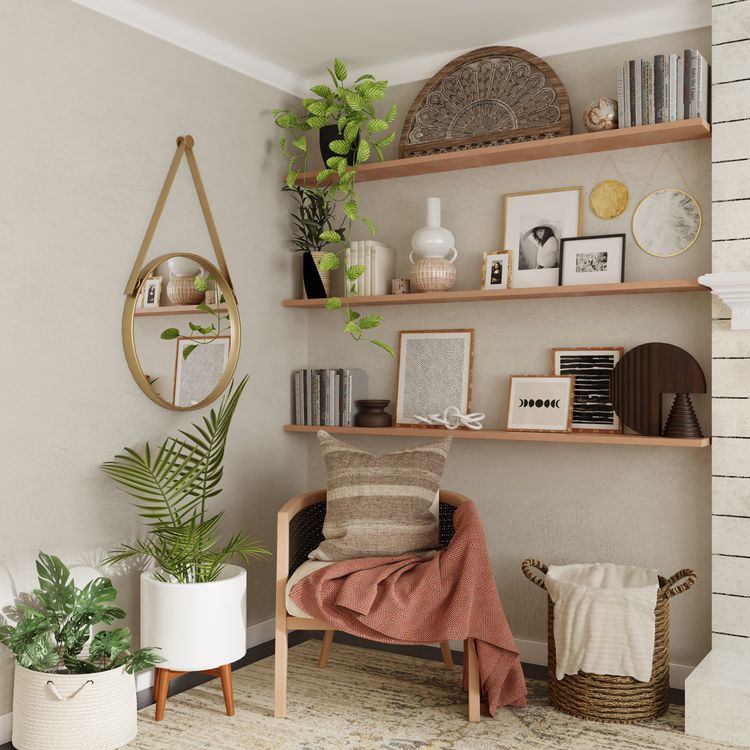 Schlafzimmer mit Erdtönen