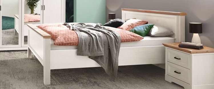Weiß Natur Bett Landhaus