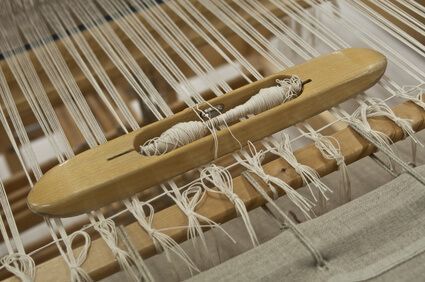 Webstuhl Kettfaden Schussfaden