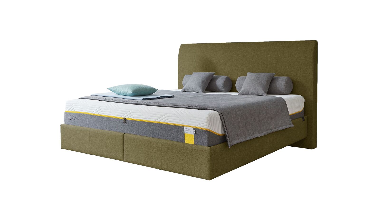 TEMPUR Bett Relax Shape mit Webstoff-Bezug in Grün
