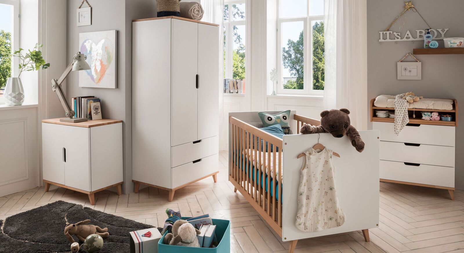 Babybett Kids Nordic mit passender Babyzimmer-Einrichtung