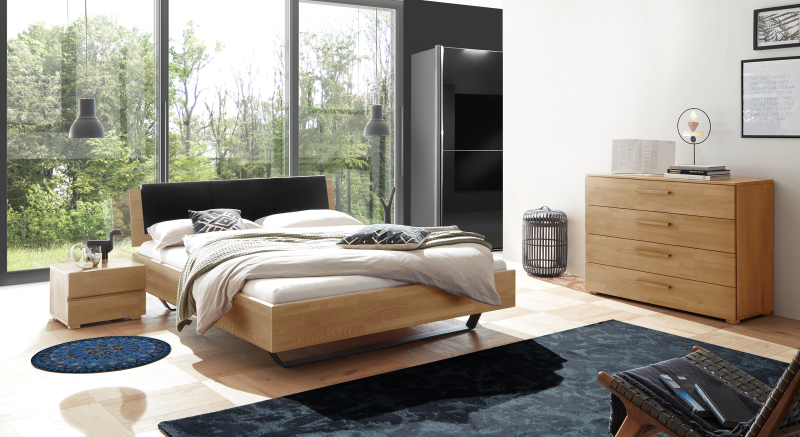 Bett Honoka mit passenden Schlafzimmermöbeln