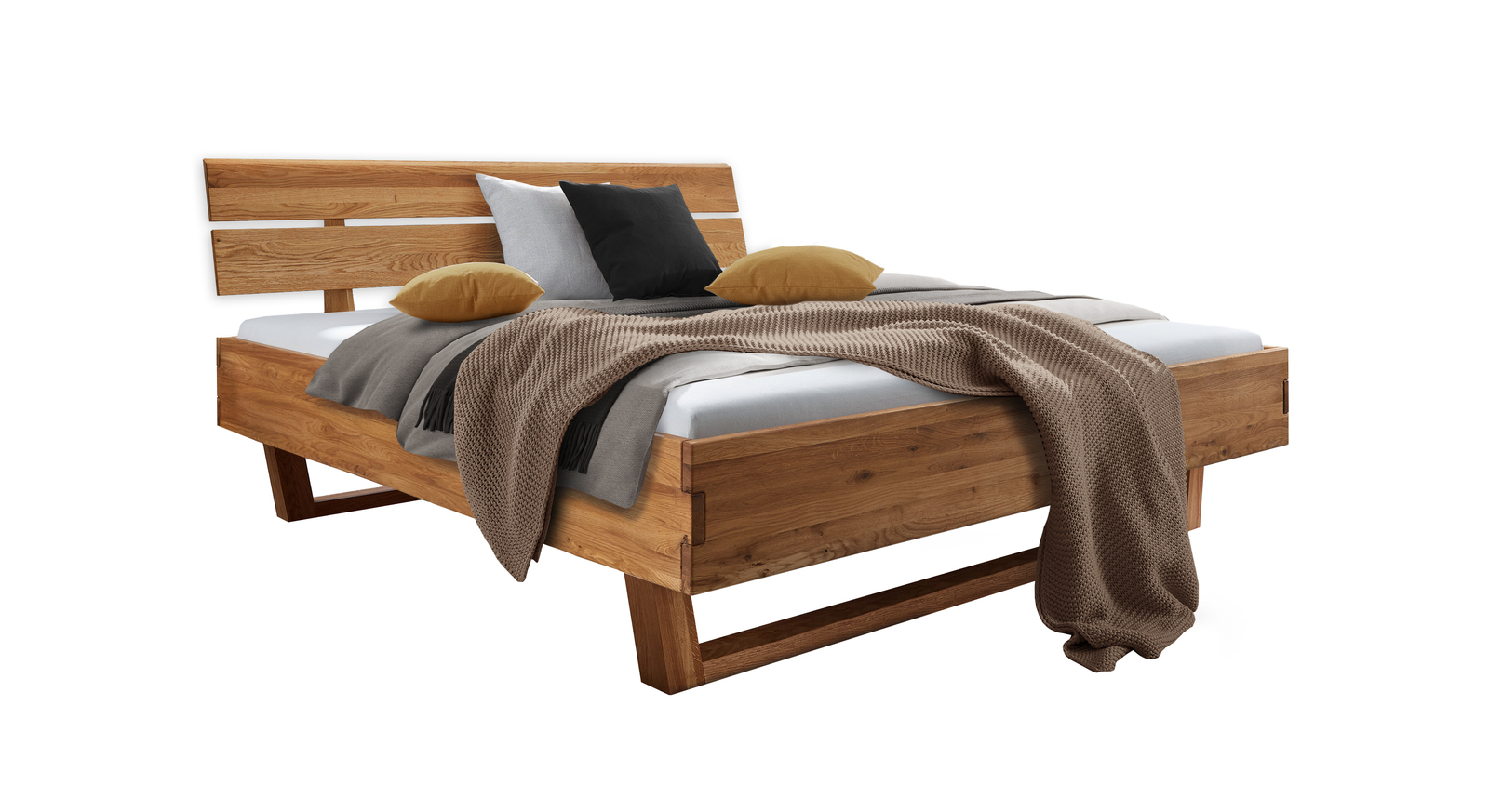 Klassisches Holzbett Inula aus Wildeiche