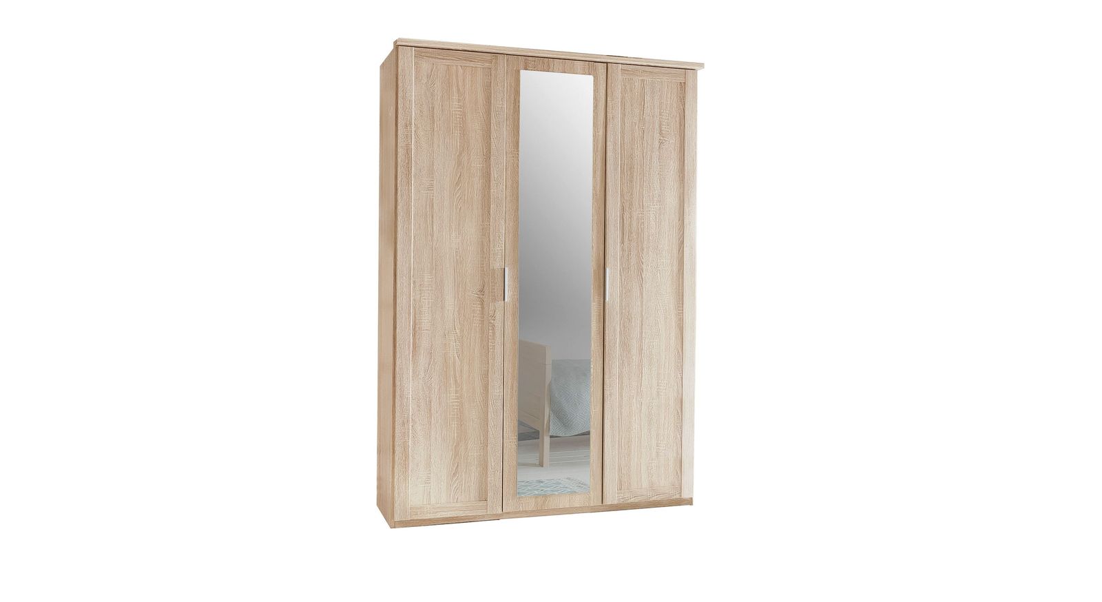 Drehtüren-Kleiderschrank Sinello mit 3 Türen und Spiegel