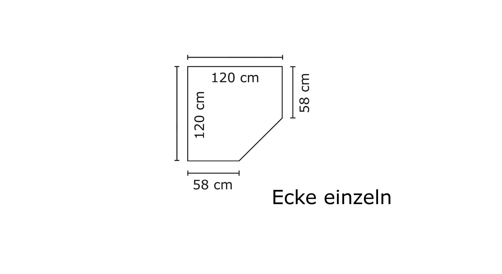 Stellfläche des Eckelements vom Eck-Kleiderschrank Ceprano 