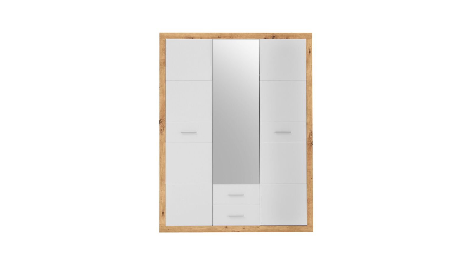Funktions-Kleiderschrank Gelma mit weißen Türfronten