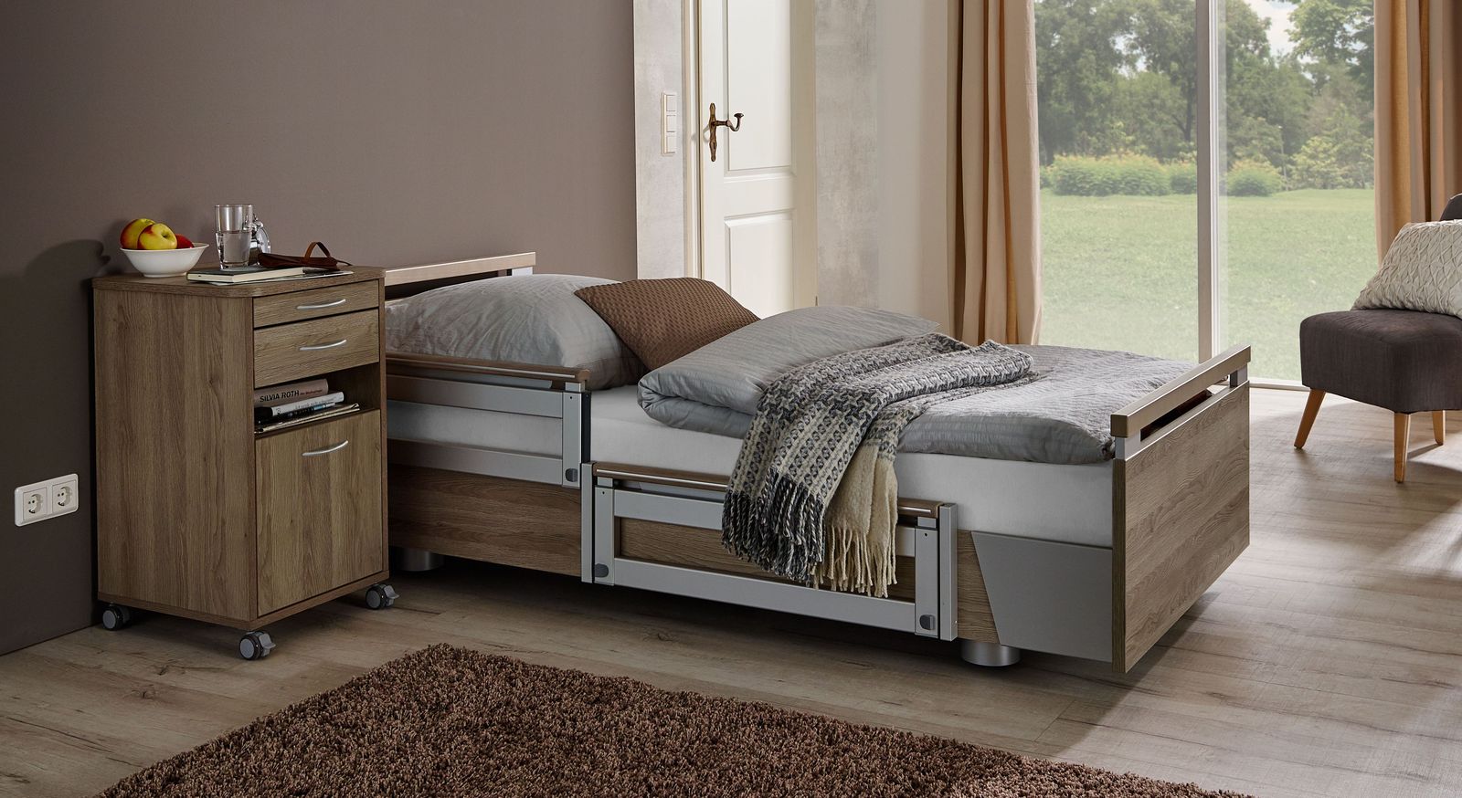 Komfortbett mit Pflegebett-Funktion Usedom mit stufenloser Verstellung per Fernbedienung