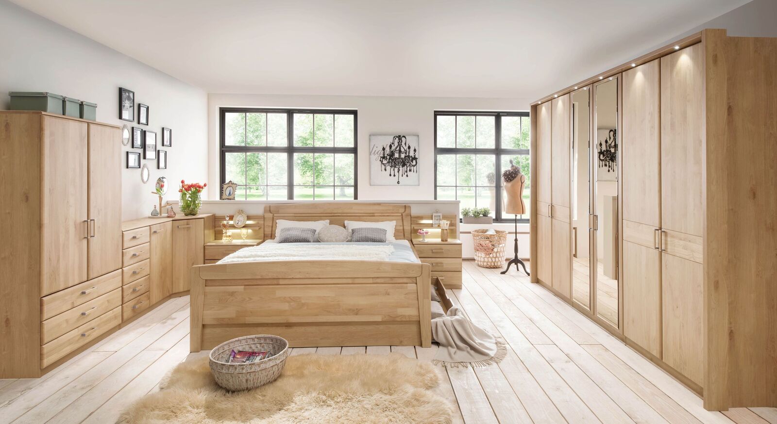 Komplett-Schlafzimmer Temara mit zeitlosen Möbeln