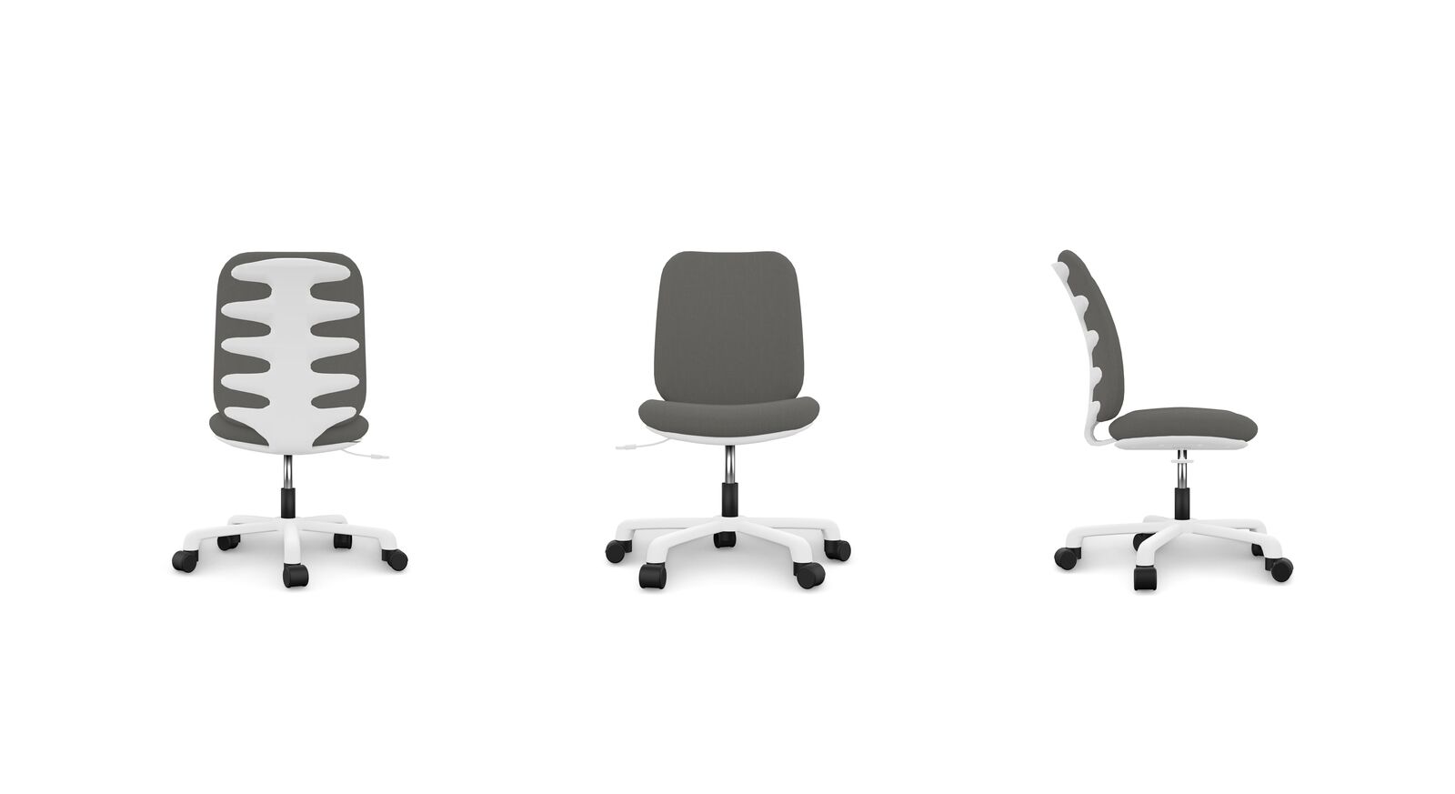 LIFETIME Bürostuhl Comfort mit verstellbarer Sitzhöhe in Grau-Weiß