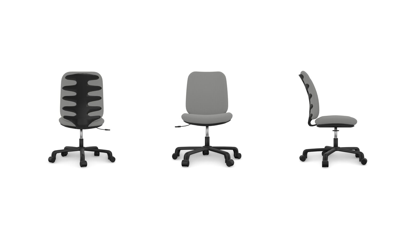 LIFETIME Bürostuhl Comfort mit verstellbarer Sitzhöhe in Hellgrau-Schwarz
