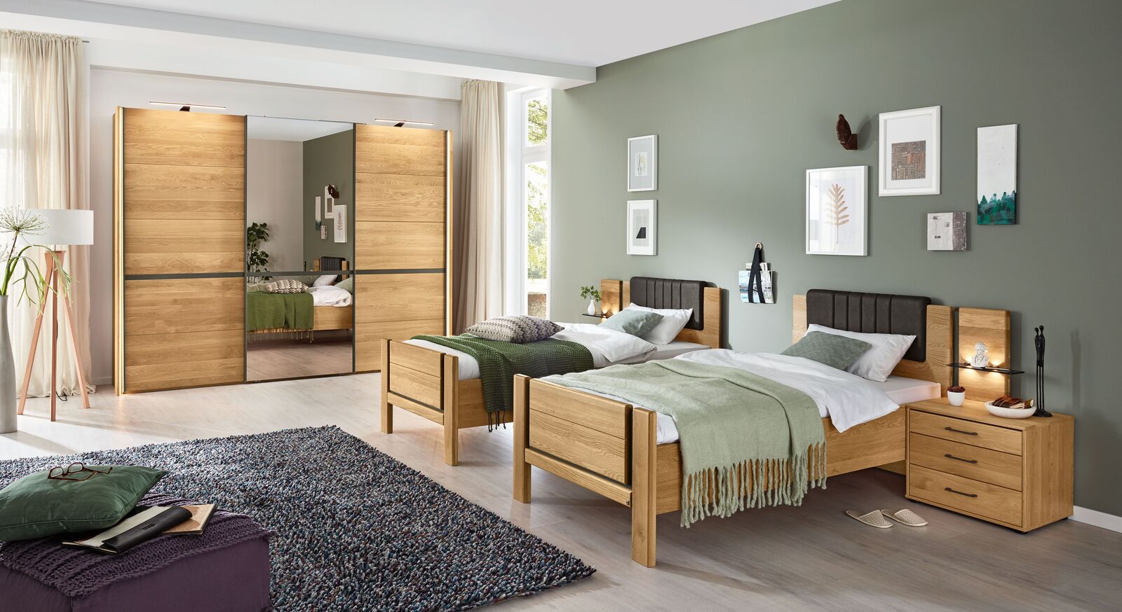MUSTERRING Komfort-Einzelbett Sorrent mit passenden Beimöbeln