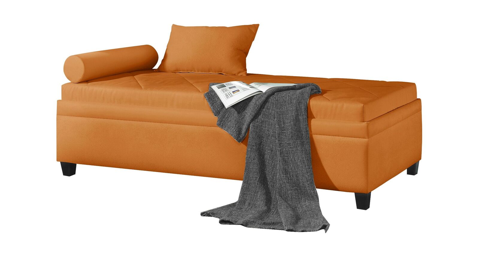 Relaxliege Kamina Komfort mit Microvelours-Bezug in Orange