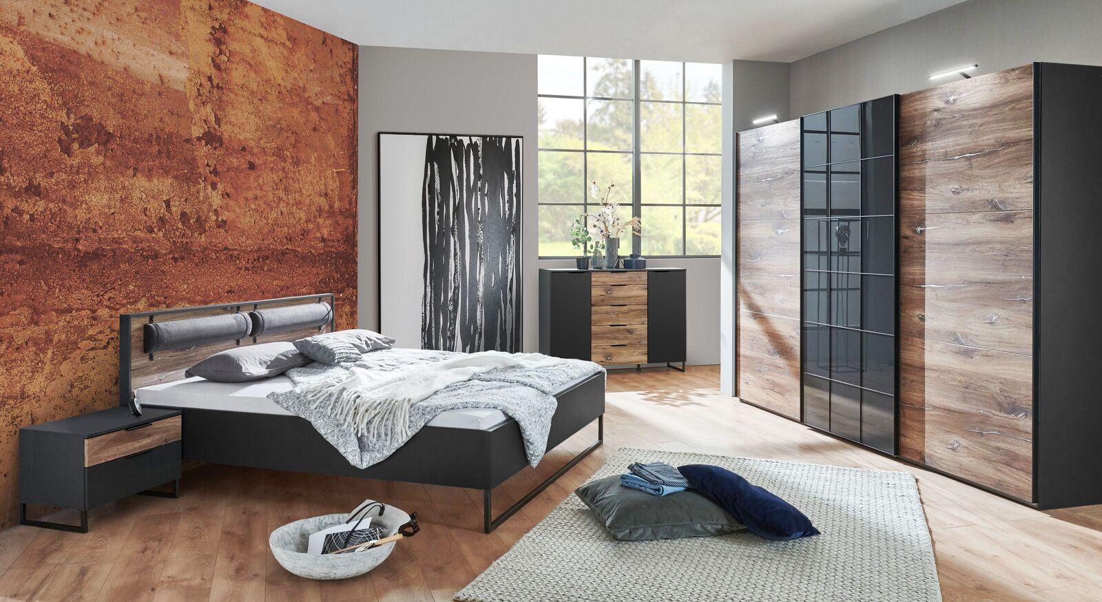 Schlafzimmer Arbaro mit rustikalen Möbeln