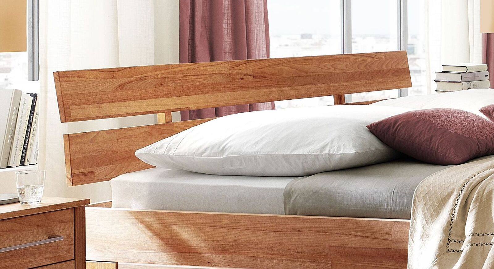 Schubkasten-Bett Halvar mit geteiltem Kopfteil