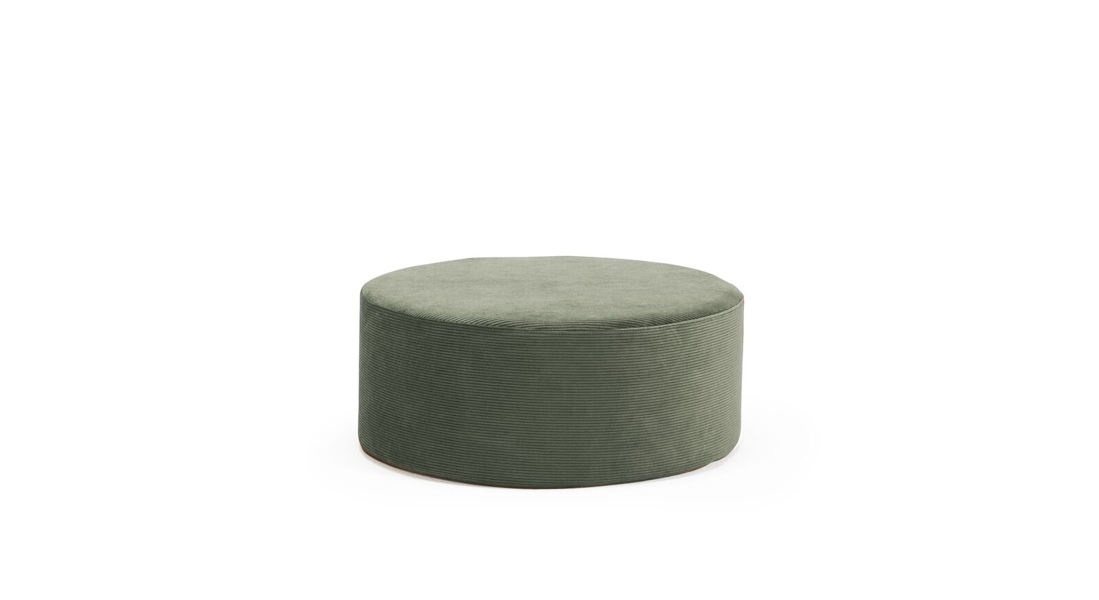Sitzhocker für Schlafsofa mit 50er Durchmesser in Feincord Grün
