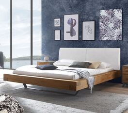 Modernes Bett Valladion mit Massivholzrahmen