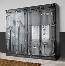 Drehtüren-Kleiderschrank Container mit trendiger Dekorfolie