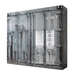 Drehtüren-Kleiderschrank Container in grauer Rostoptik