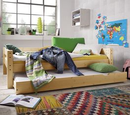 Stabiles Ausziehbett Kids Dreams mit 2 Schlafplätzen natur