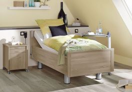 Komfortbett mit Pflegebett-Funktion Isar in Holznachbildung