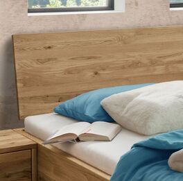 Schubkasten-Bett Adrien Kopfteil mit natürlicher Holzmaserung