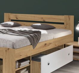Schubkasten-Bett Eibar mit klassischem Kopfteil