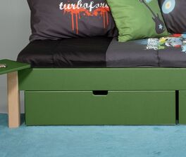 Schubkasten-Bett Kids Town Color in Grün mit leichtgängiger Bettschublade