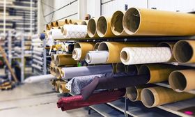 Textilveredelung von Stoffen in einer Farbrik