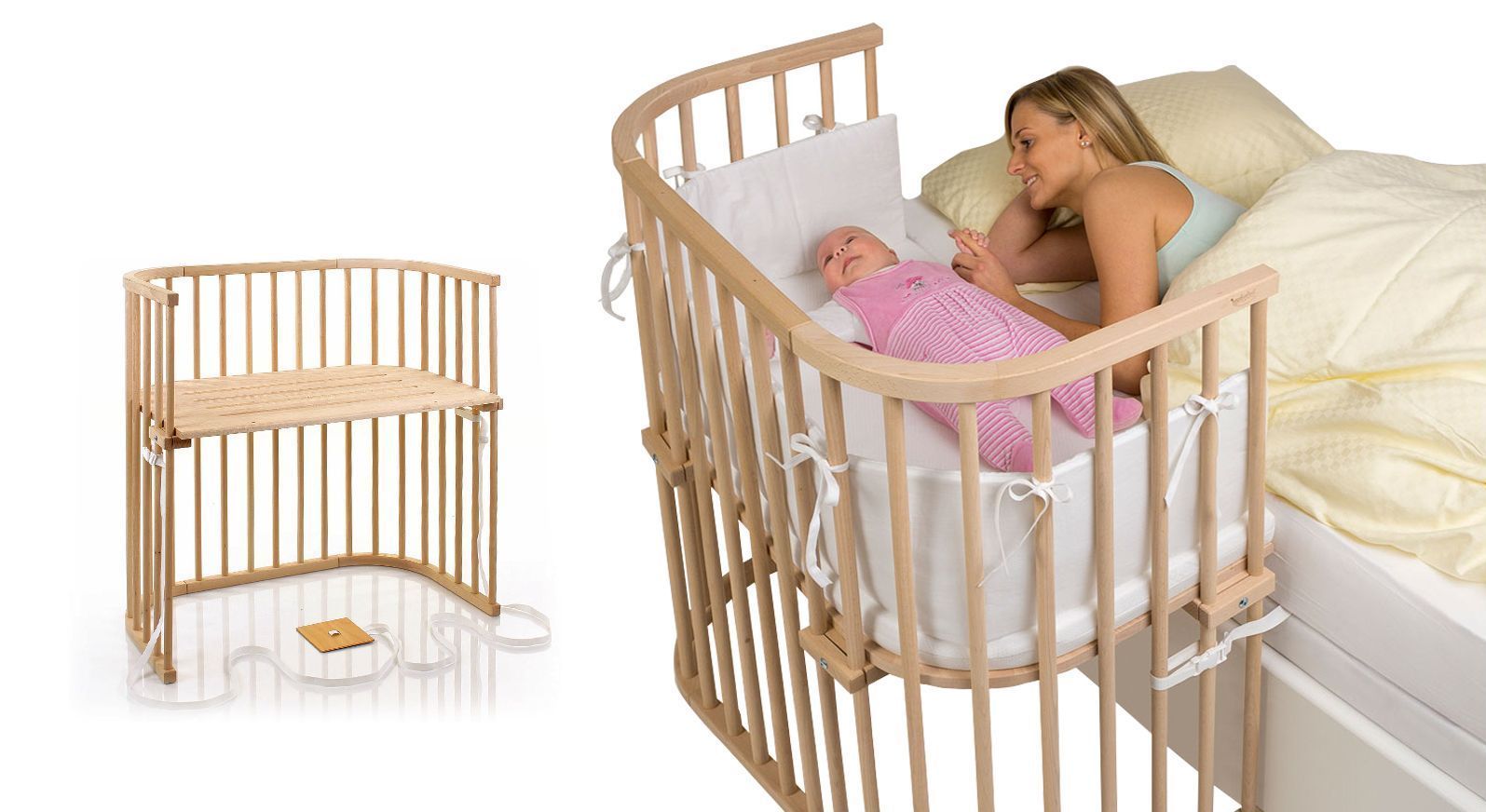 Anstellbett bzw. Baby-Balkon für das Elternbett - sicheres Familienbett und Co-Sleeping für Säuglinge