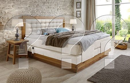 Boxspringbett mit Fragezeichen