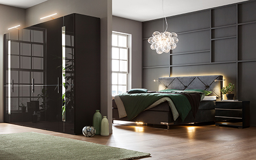 Schlafzimmer in Schwarz